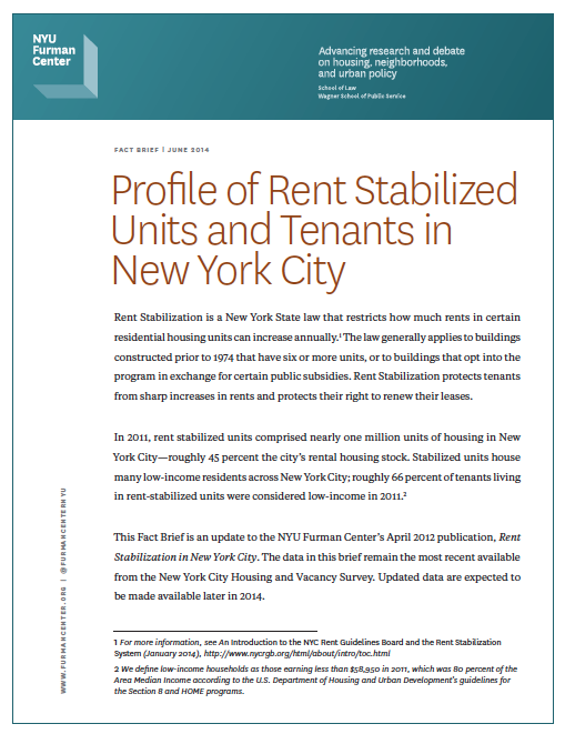 Profile of RentStabilized Units and Tenants in New York City NYU
