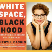 Cover of White Space, Black Hood beside author Sheryll Cashin.