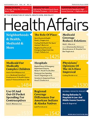 Cover Image of Health Affairs Journal September Edition